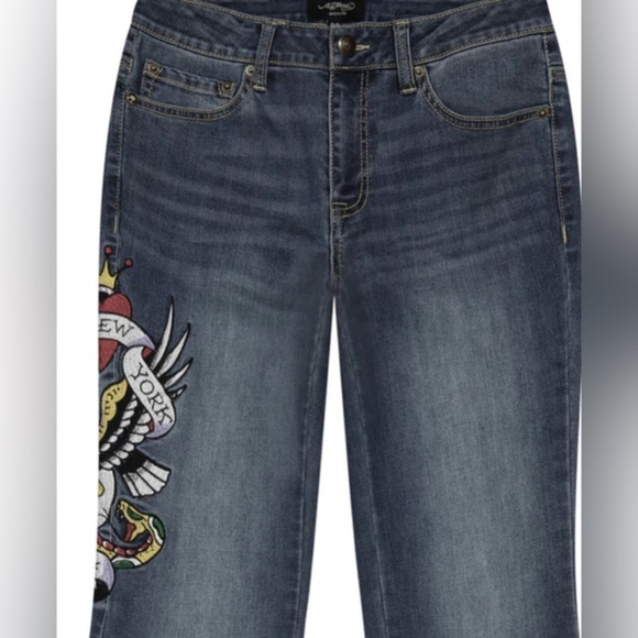 Ed Hardy NYC EAGLE SLIM FLARE medium vintage wash JEANs‎ size 28 new - Picture 3 of 6